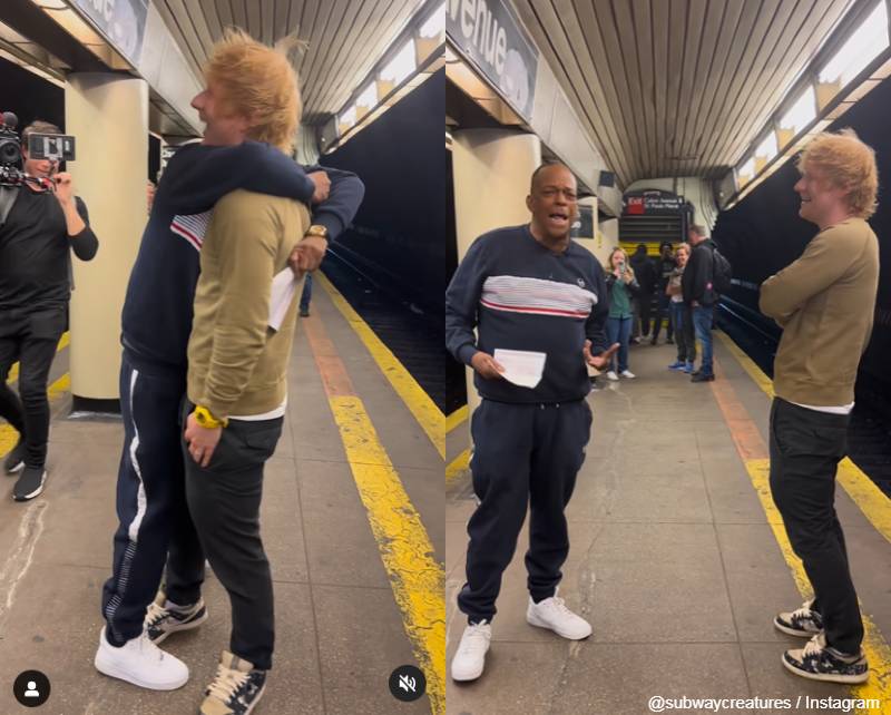 ハグする2人(左)、一緒に歌う2人 @subwaycreatures / Instagram