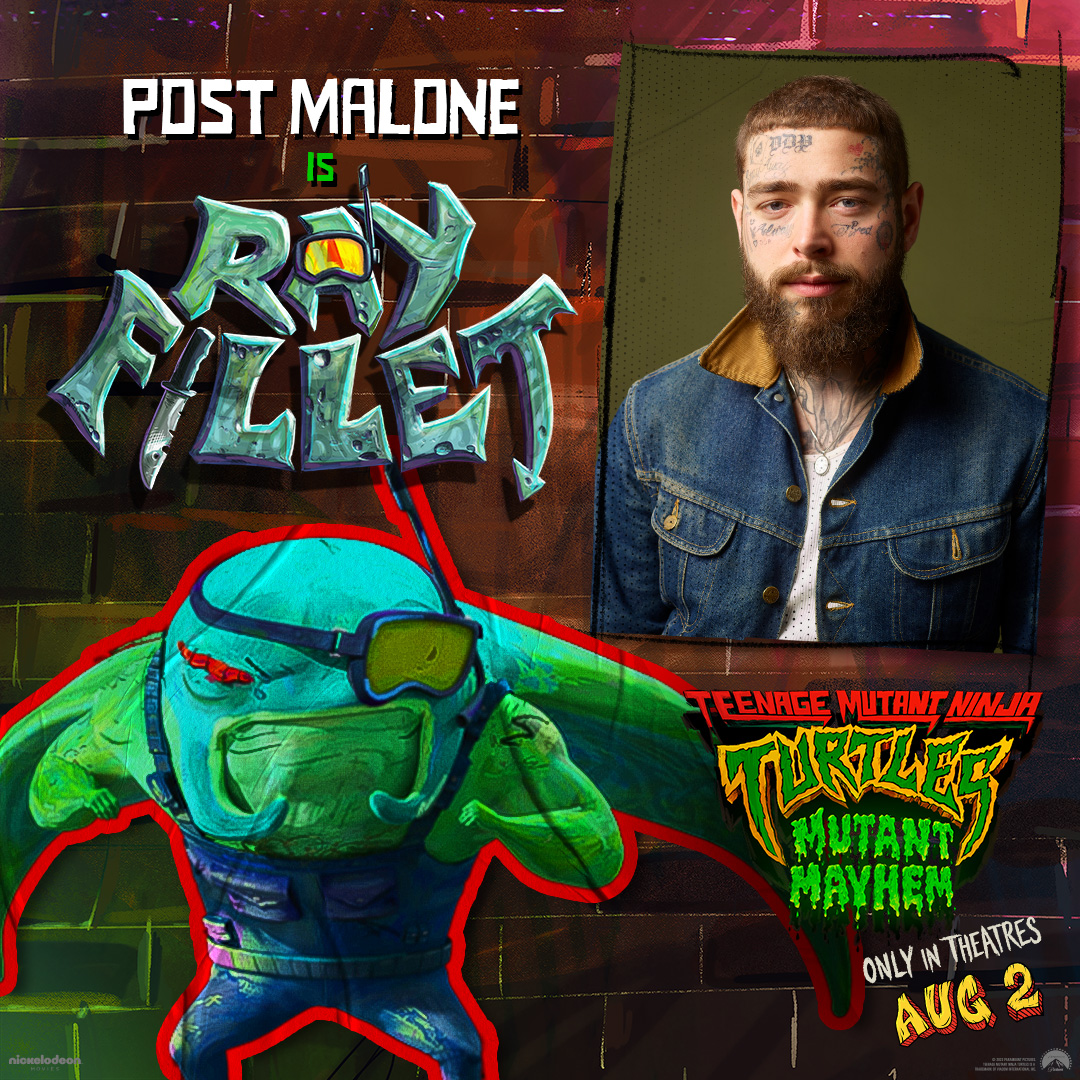 レイ・フィレット役はポスト・マローン(@TMNTMovie / X)